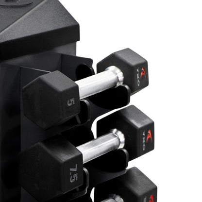 TKO 826VDR8-SM 8 Pair Vertical Dumbbell Rack closeup on white background