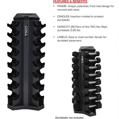 TKO 826VDR8-SM 8 Pair Vertical Dumbbell Rack info