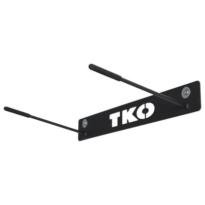 TKO 5723CMG Eight Commercial Hanging Mats with Wall Mount Rack on white background