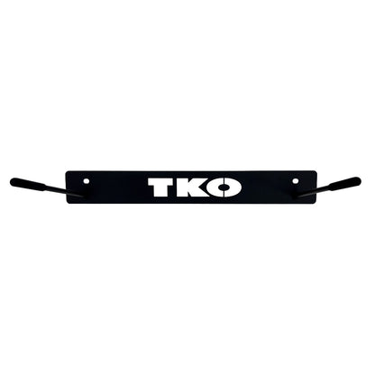 TKO 5723CMG Eight Commercial Hanging Mats with Wall Mount Rack on white background