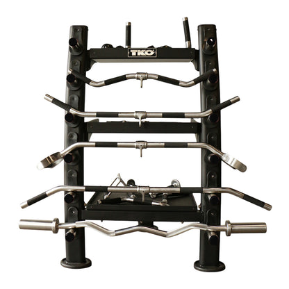 TKO 848ACR-BK Accessory Rack loaded with cable attachments on a white background
