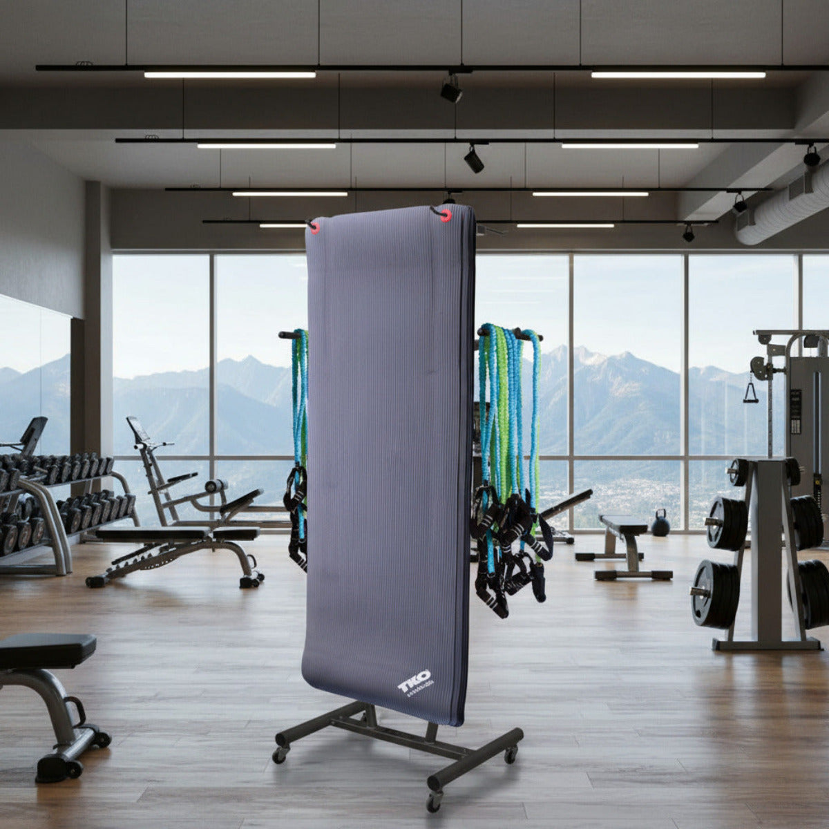 TKO 850MR-BK is the Commercial Hanging Club Mat Rack in gym