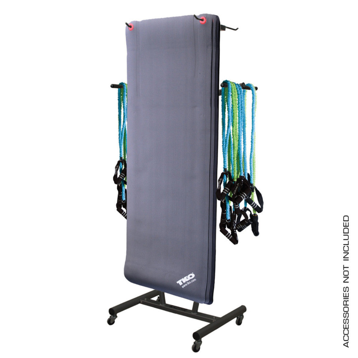 TKO 850MR-BK is the Commercial Hanging Club Mat Rack with mats on white background