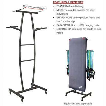 TKO 850MR-BK is the Commercial Hanging Club Mat Rack info