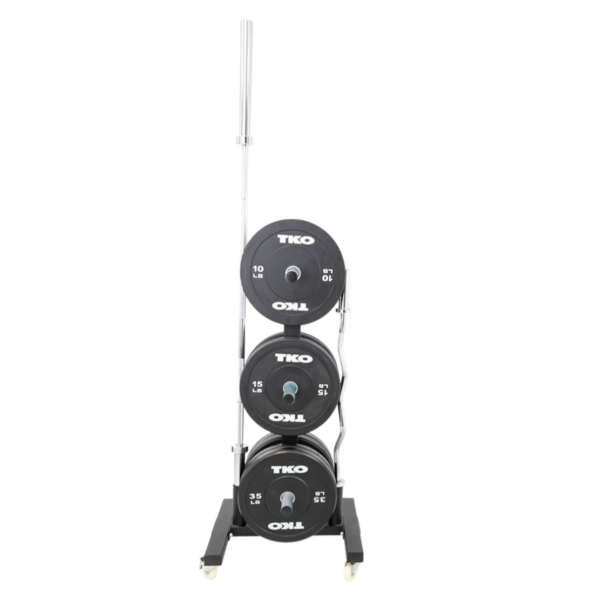 TKO 851VBR Bumper Plate Rack with plates on white background