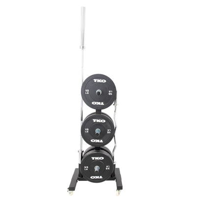 TKO 851VBR Bumper Plate Rack with plates on white background