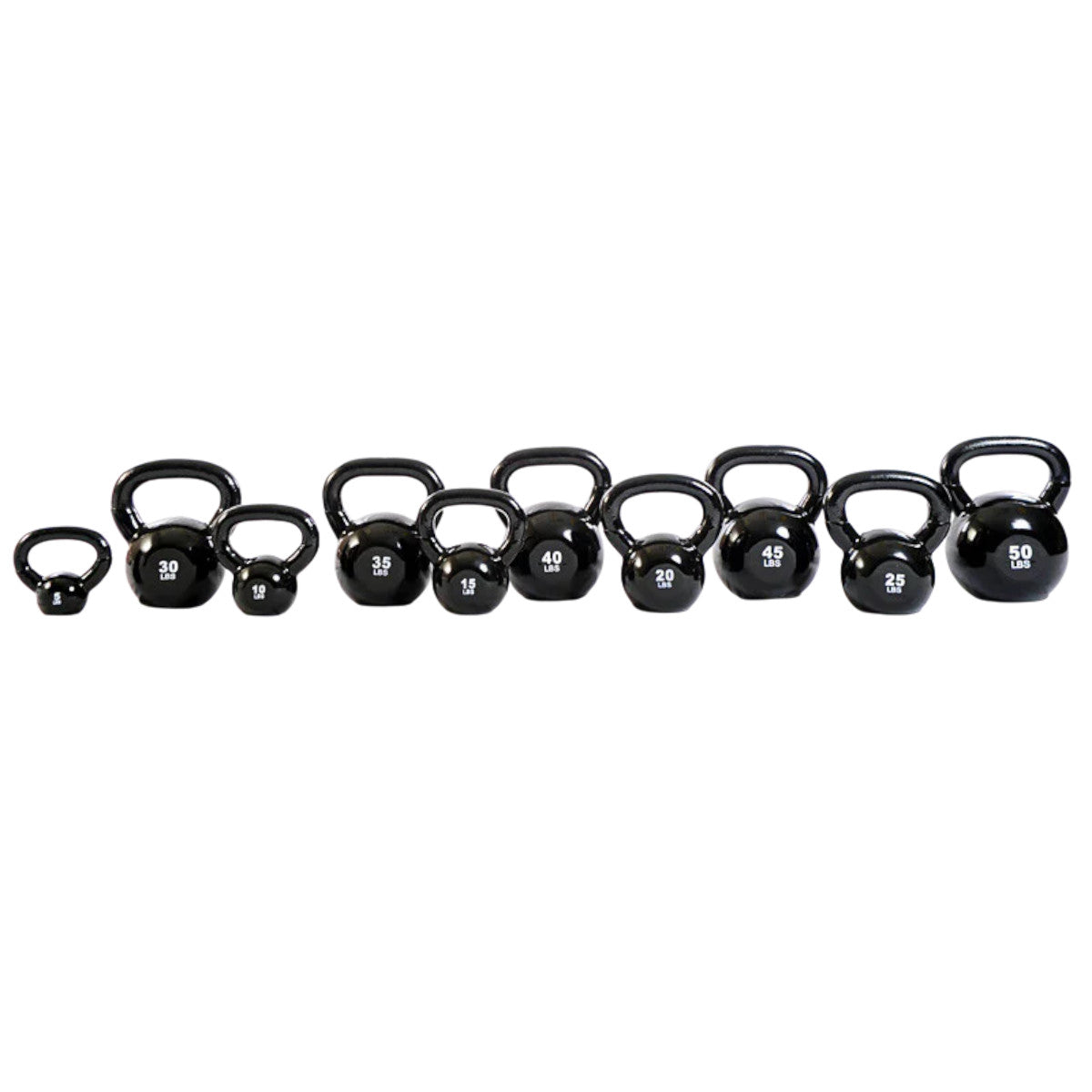 TKO Kettlebell 857KBV group lined up  on white background