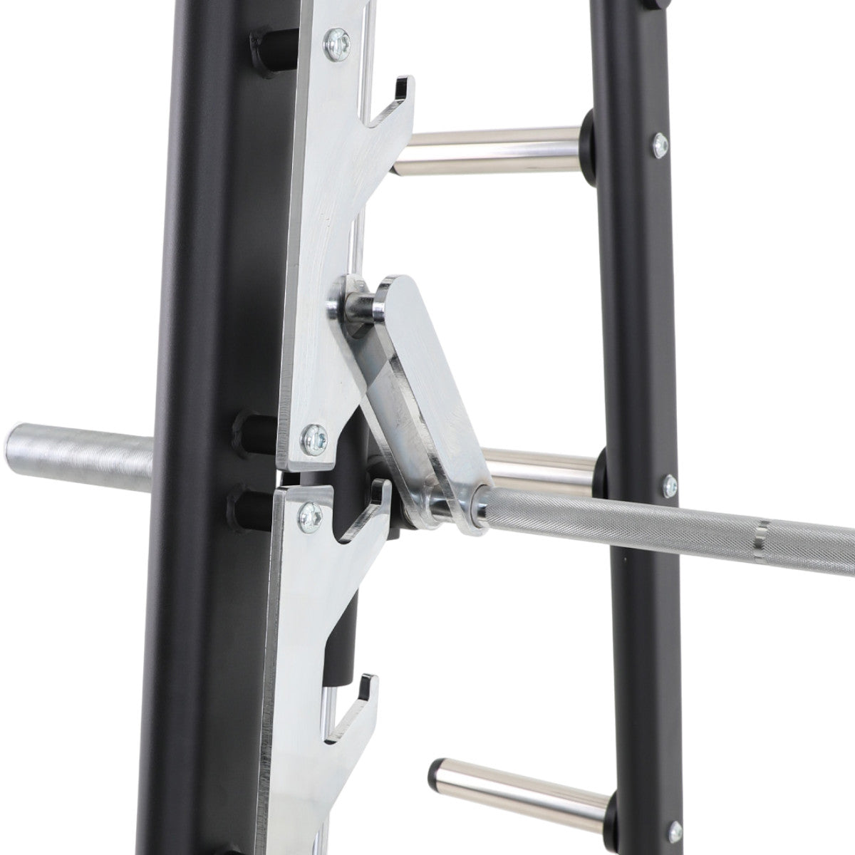 TKO 872SM-BK Signature Plate Loaded Smith Machine on white background close up