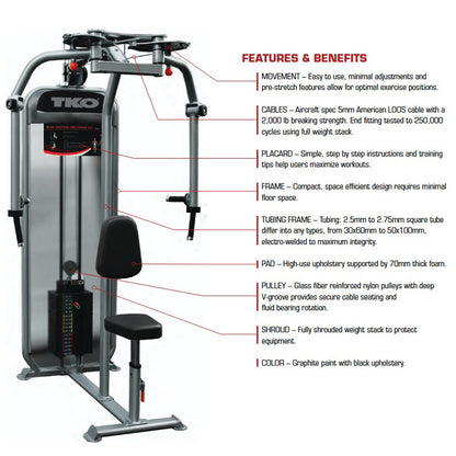 TKO 8802 Achieve Dual Pec Deck / Rear Delt features on white background