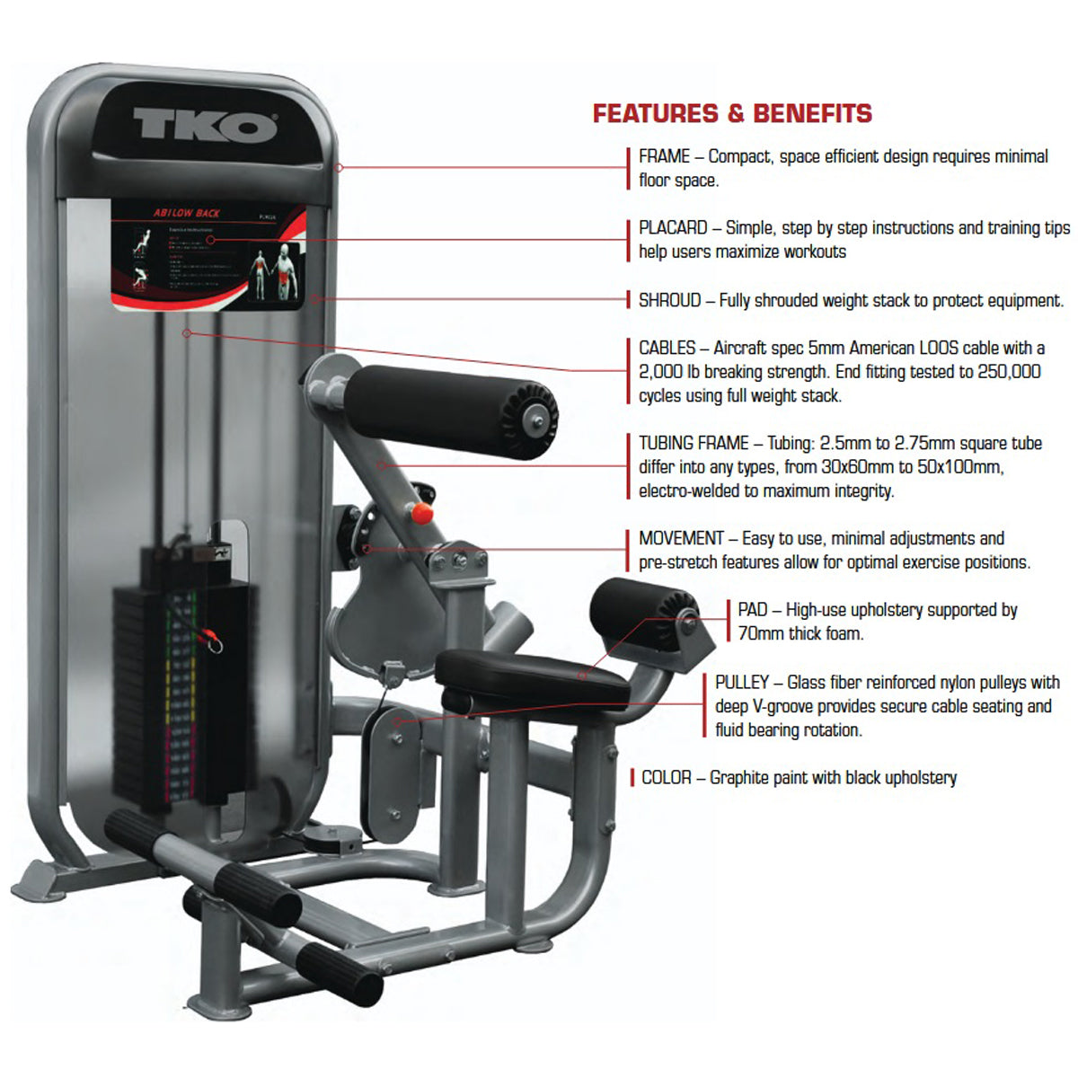 TKO 8804 Achieve Dual Ab / Lower Back features