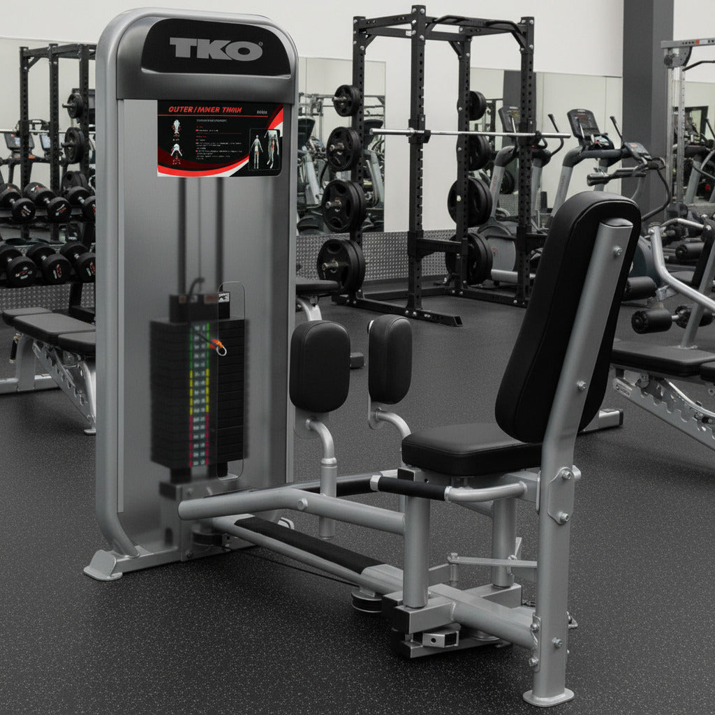 TKO 8807 Achieve Dual Inner / Outer Thigh shown in fitness center gym with other gym equipment.