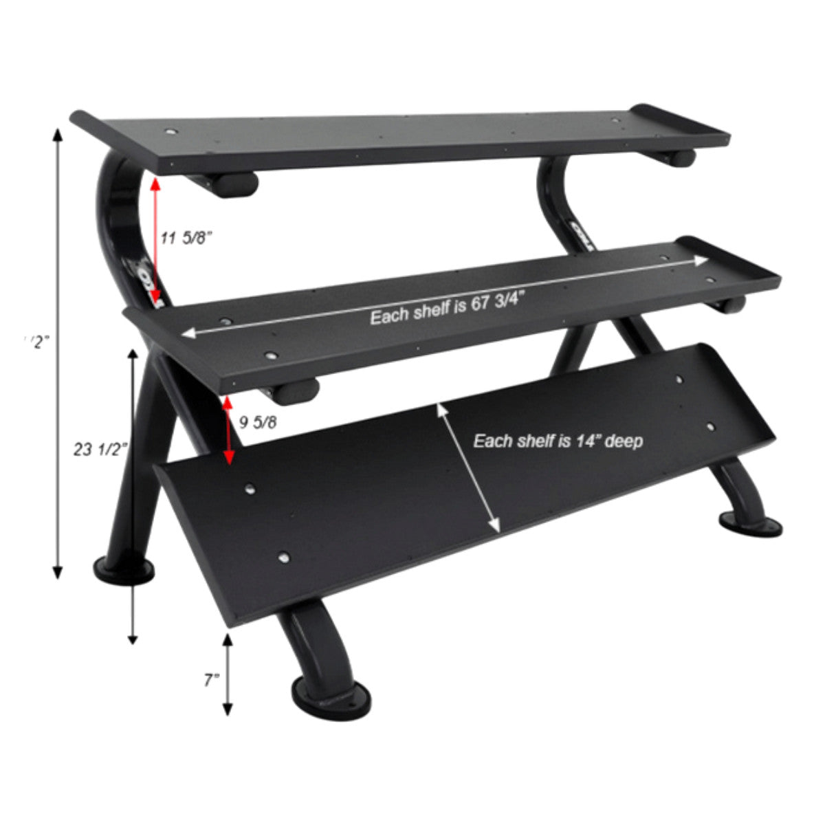 TKO 890HDR-BK rack specs on white background