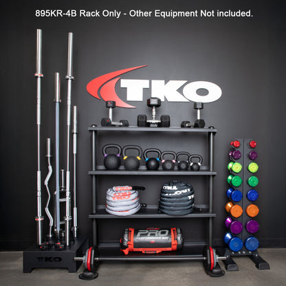 TKO 895KR-4B 4 Tier Universal Vertical Kettlebell & Storage Rack in gym