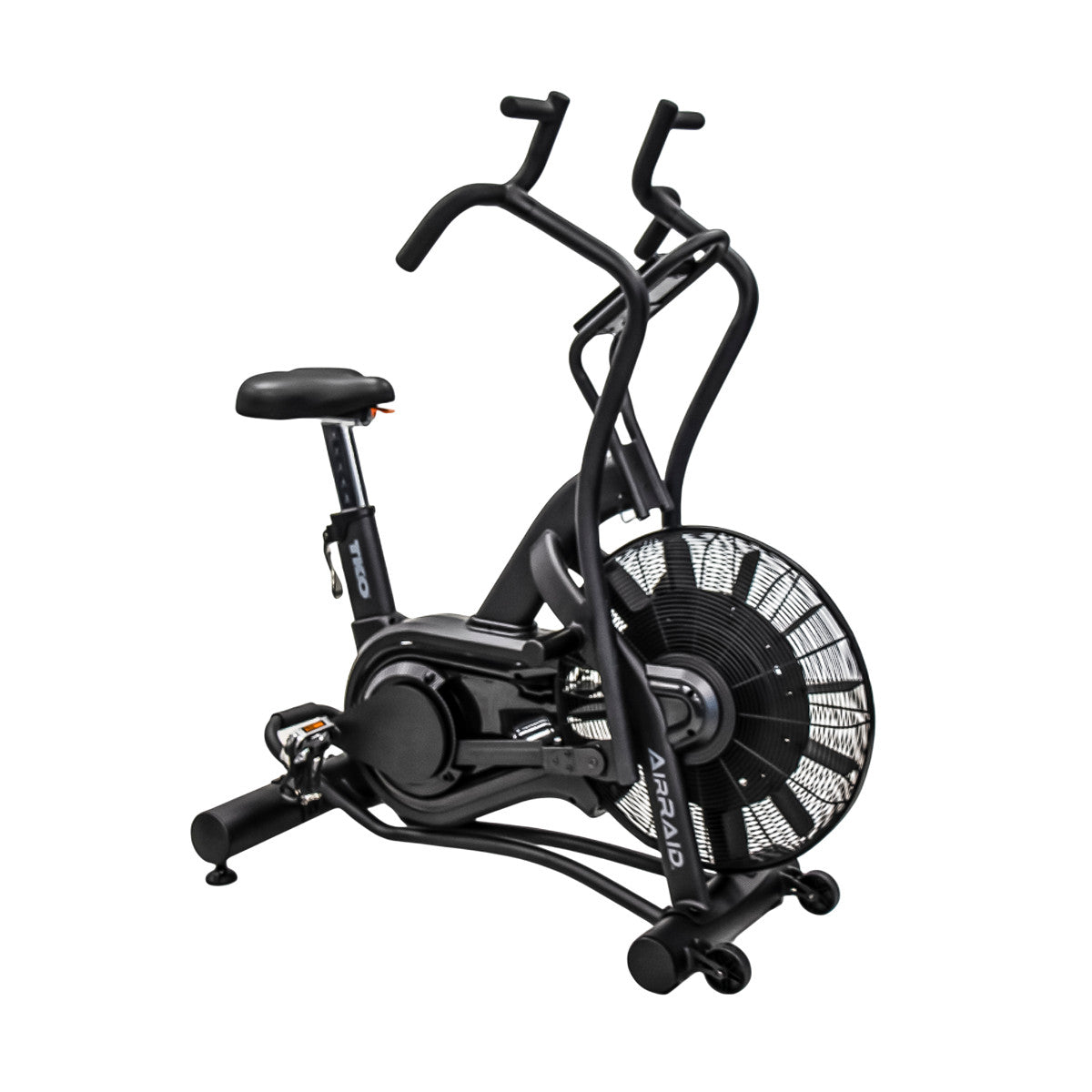 TKO 8AB AirRaid Bike Black exercise with fan on a white background