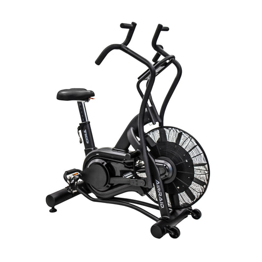 TKO 8AB AirRaid Bike Black exercise with fan on a white background