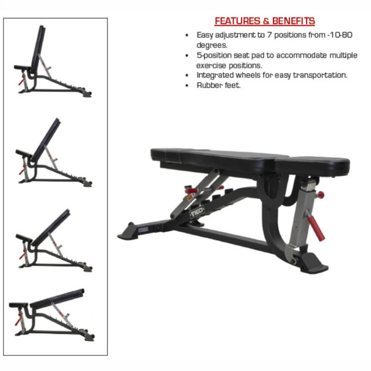 TKO 924FID-B Signature FID Bench close view on white background