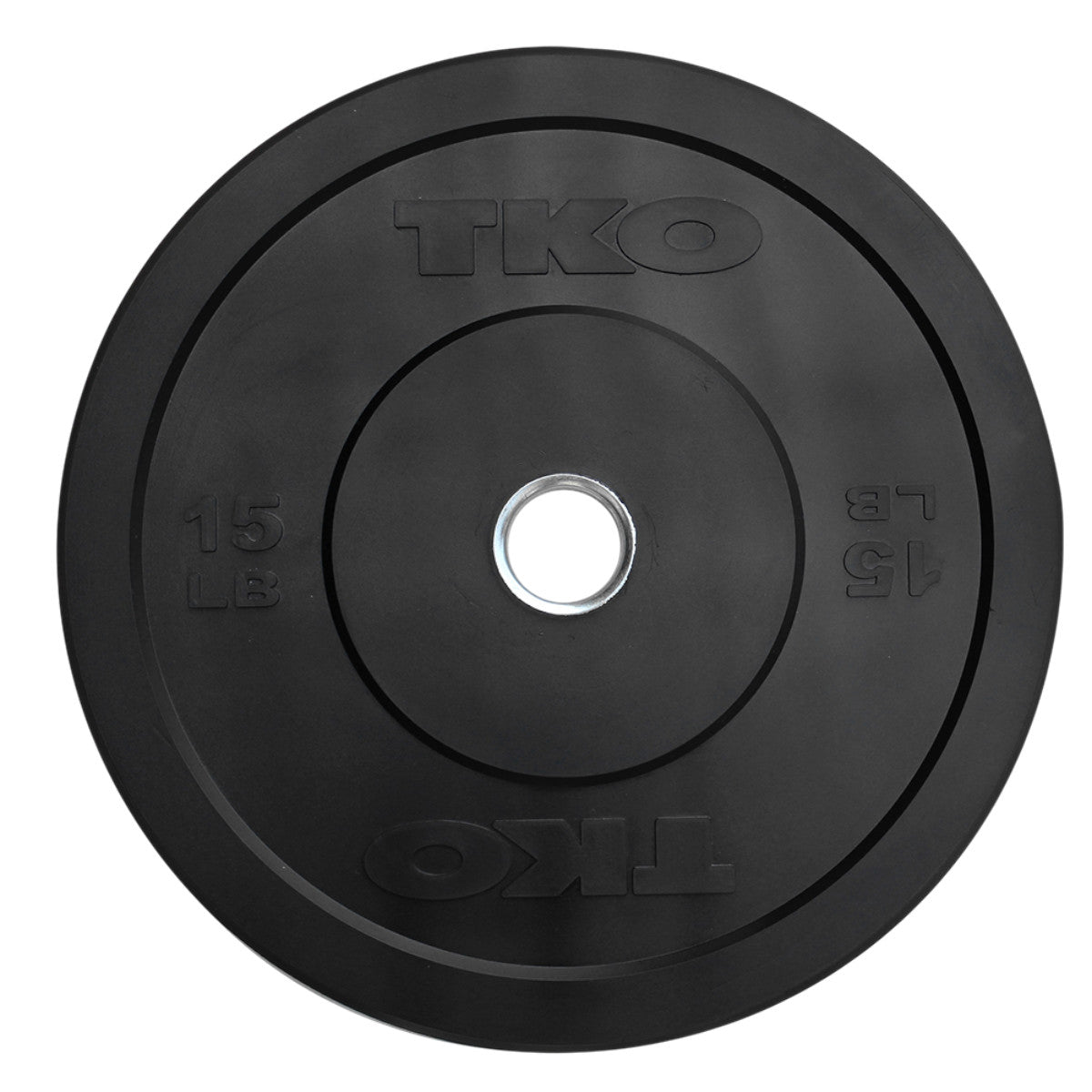Black 15LB TKO Bumper Plate on a white background
