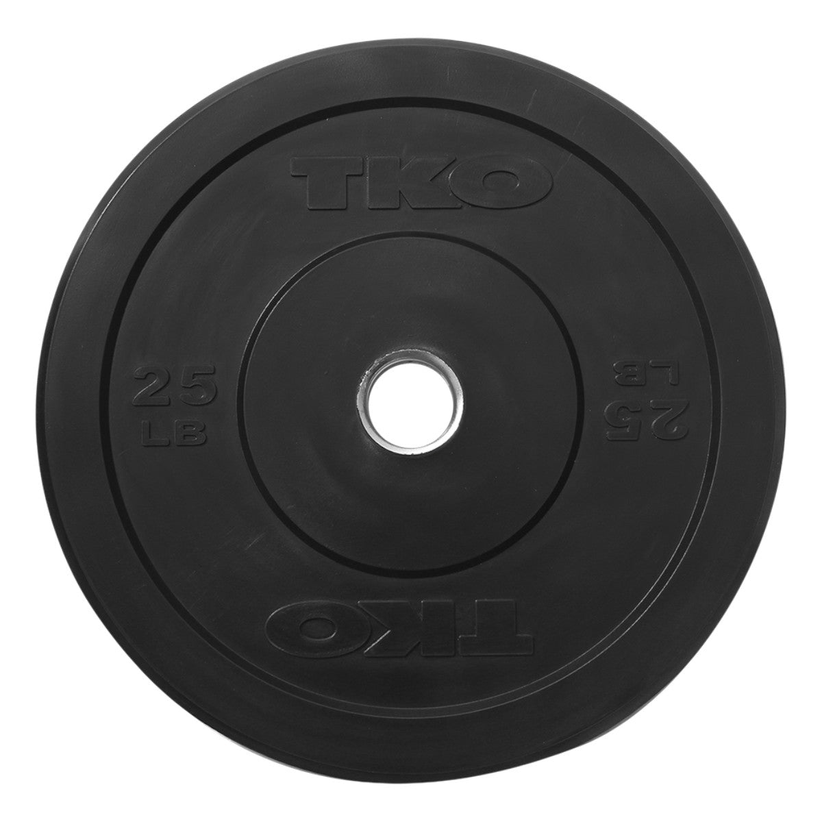 Black 25LB TKO Bumper Plate on a white background
