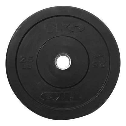 Black 25LB TKO Bumper Plate on a white background