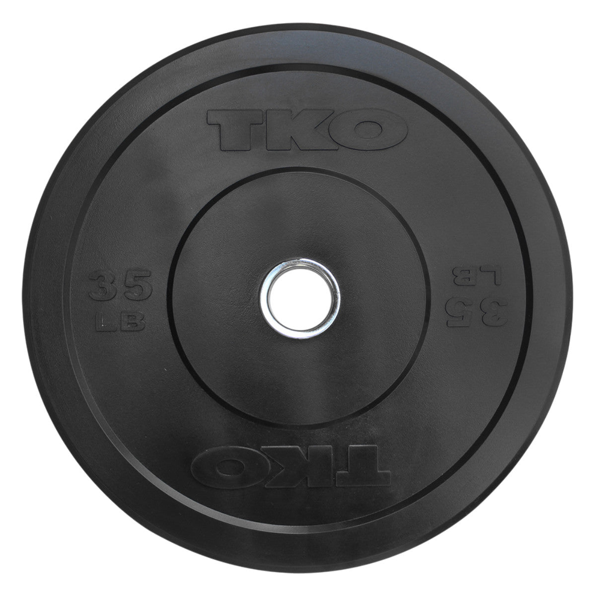Black 35LB TKO Bumper Plate on a white background