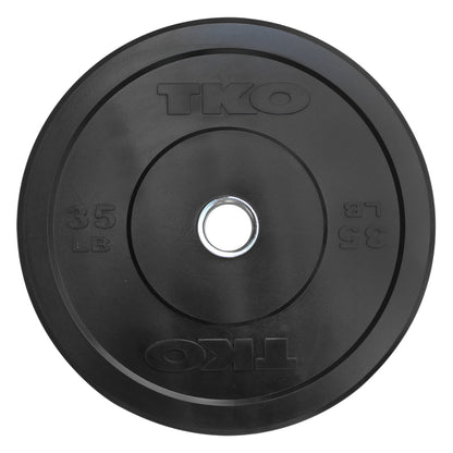 Black 35LB TKO Bumper Plate on a white background