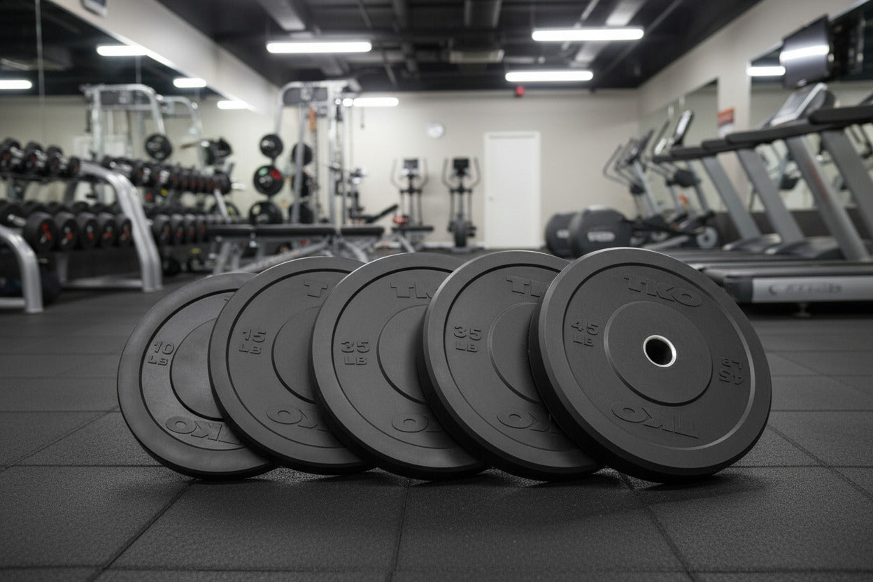 TKO Bumper Plate in a gym setting