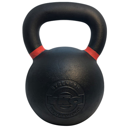 TKO Black kettlebell with red accents on a white background