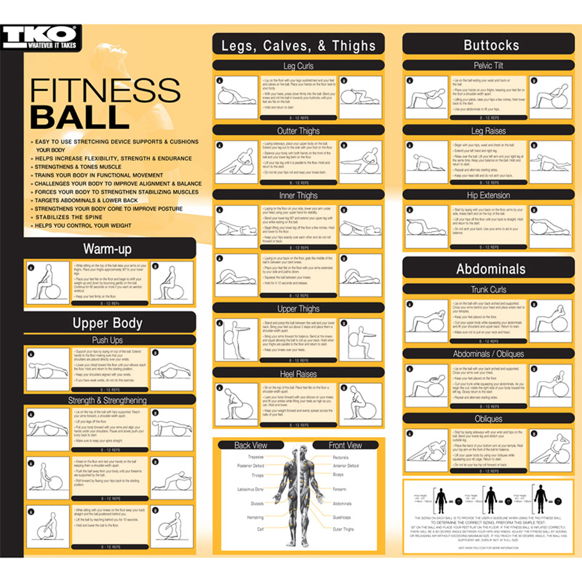 TKO 122FBP Ball exercise chart