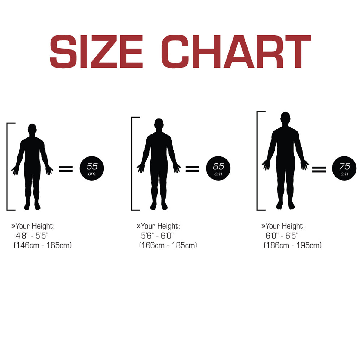 TKO 122FBP Stability Ball size chart