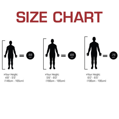 TKO 122FBP Stability Ball size chart
