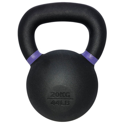 TKO Black kettlebell with purple accents on a white background