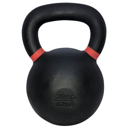 TKO Black kettlebell with red accents on a white background