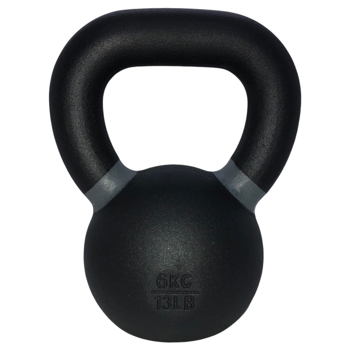 TKO Black kettlebell with weight marking on a white background