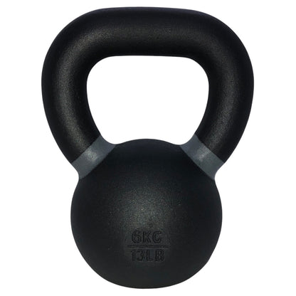 TKO Black kettlebell with weight marking on a white background