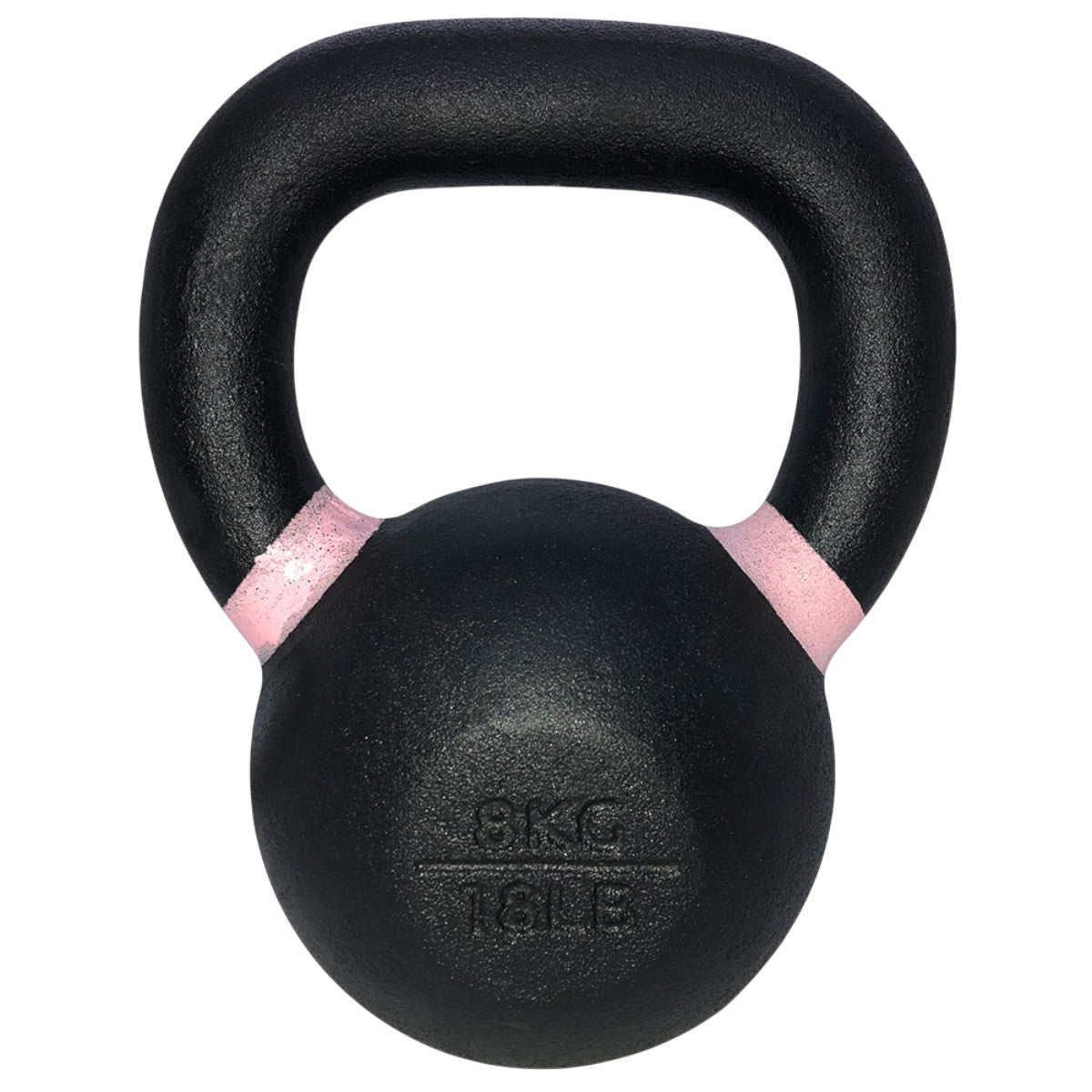 TKO Black kettlebell with pink accents on a white background