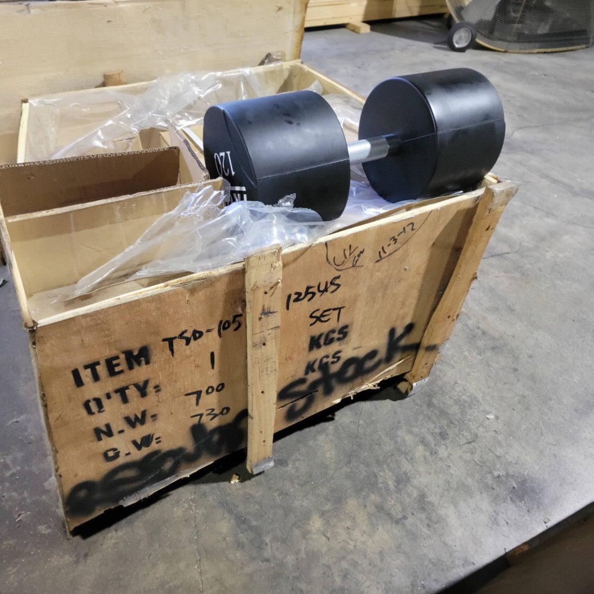 Troy Barbell TSD-US 105-125 T-Clog Urethane Dumbbells Scratch & Dent