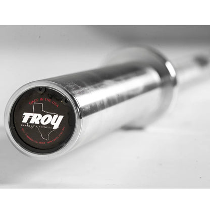 Troy Barbell Power Bar AOB-2000T sleeve end close-up.