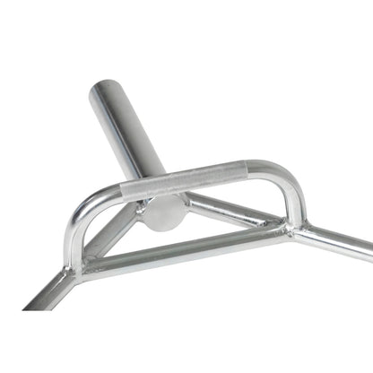 Troy Barbell VTX AOT-56 Olympic Hex Bar top down view close up.