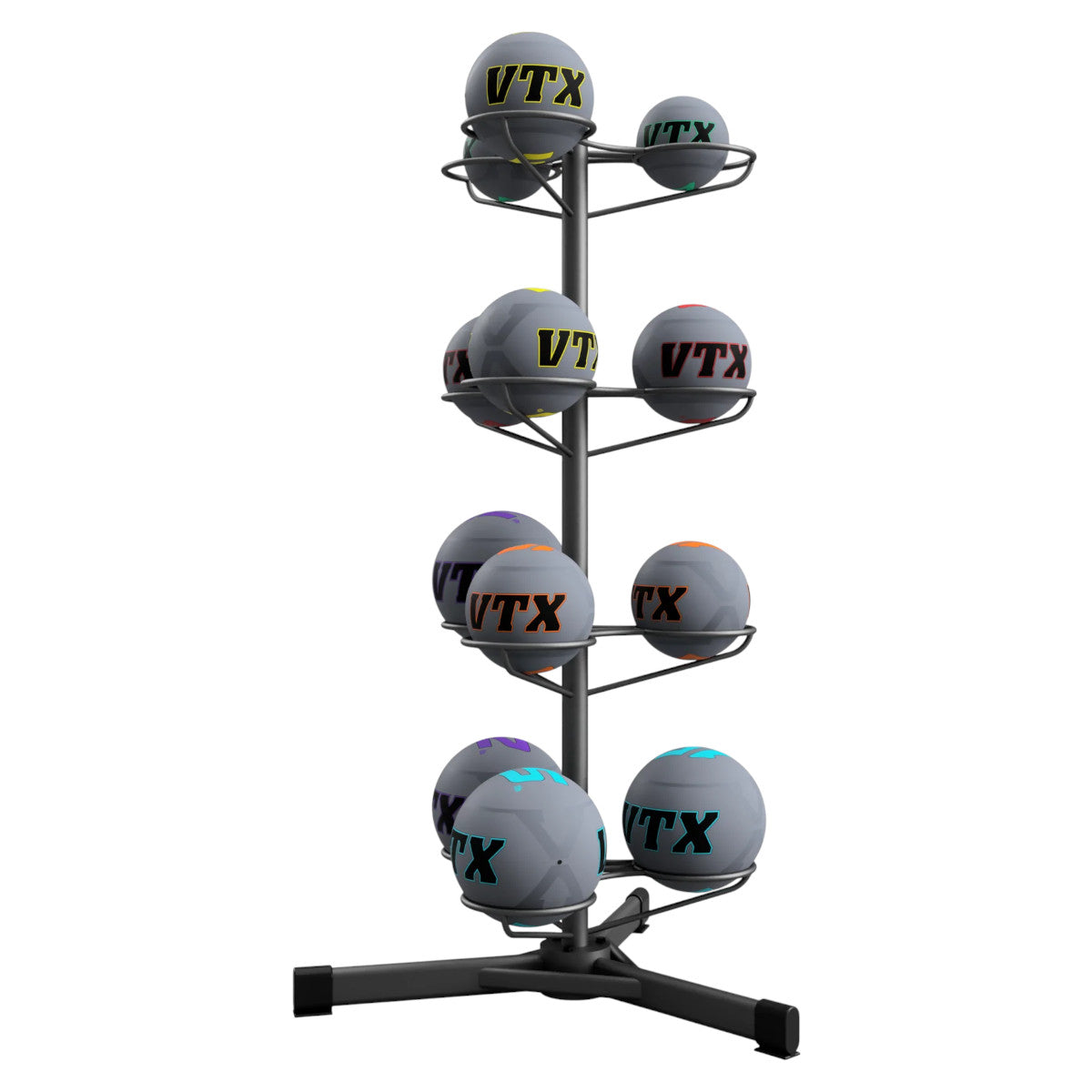 Troy Barbell VTX GWBR Fitness Ball Rack shown with Med Balls.