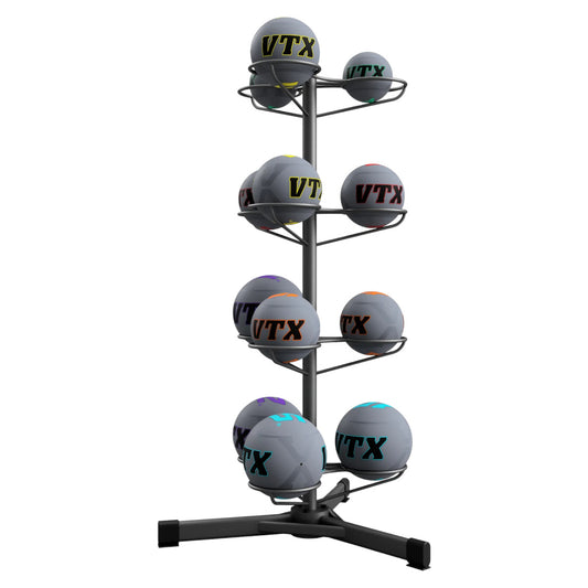 Troy Barbell VTX GWBR Fitness Ball Rack shown with Med Balls.