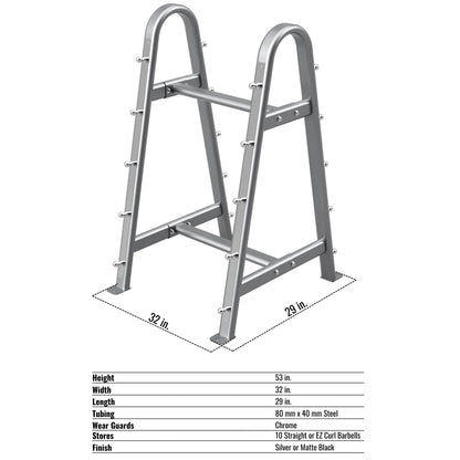 Troy Barbell BB-10 Rack specifications.
