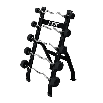 Troy Barbell VTX BB-5 Black Barbell Half Rack with EZ Curl Bars.