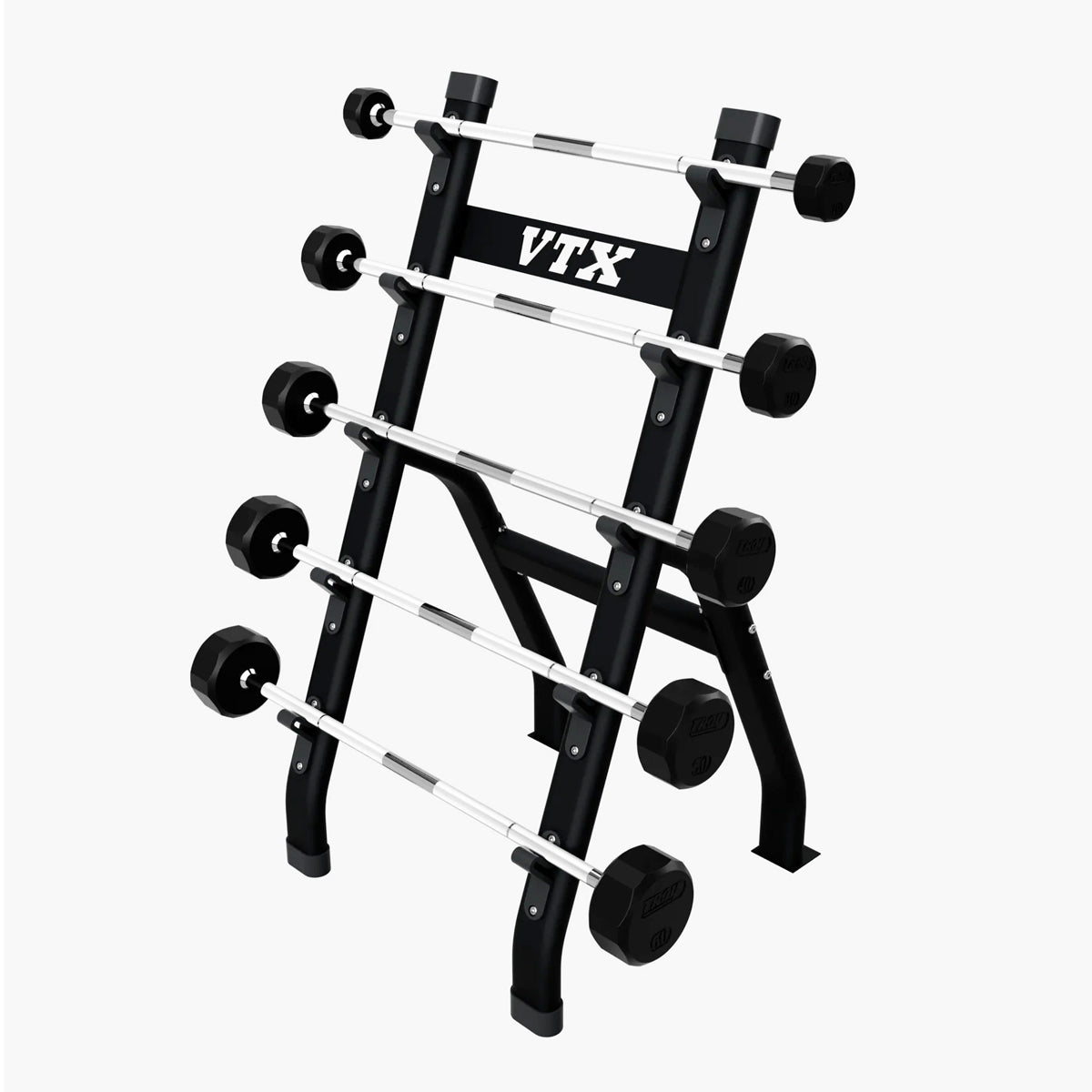 Troy Barbell VTX BB-5 Black Barbell Half Rack with Straight Bars.
