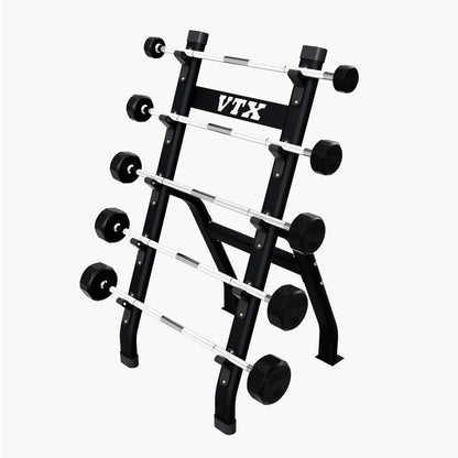 Troy Barbell VTX BB-5 Black Barbell Half Rack with Straight Bars.