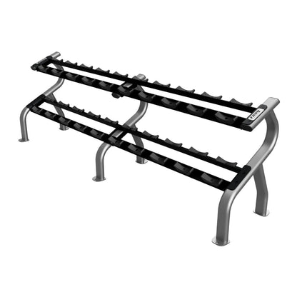 Troy Barbell DR-10 Two Tier Dumbbell Rack Silver.