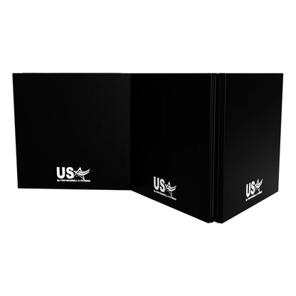 Troy Barbell USA Sports E-MAT Tri-Mat Thick Exercise Mat side view.