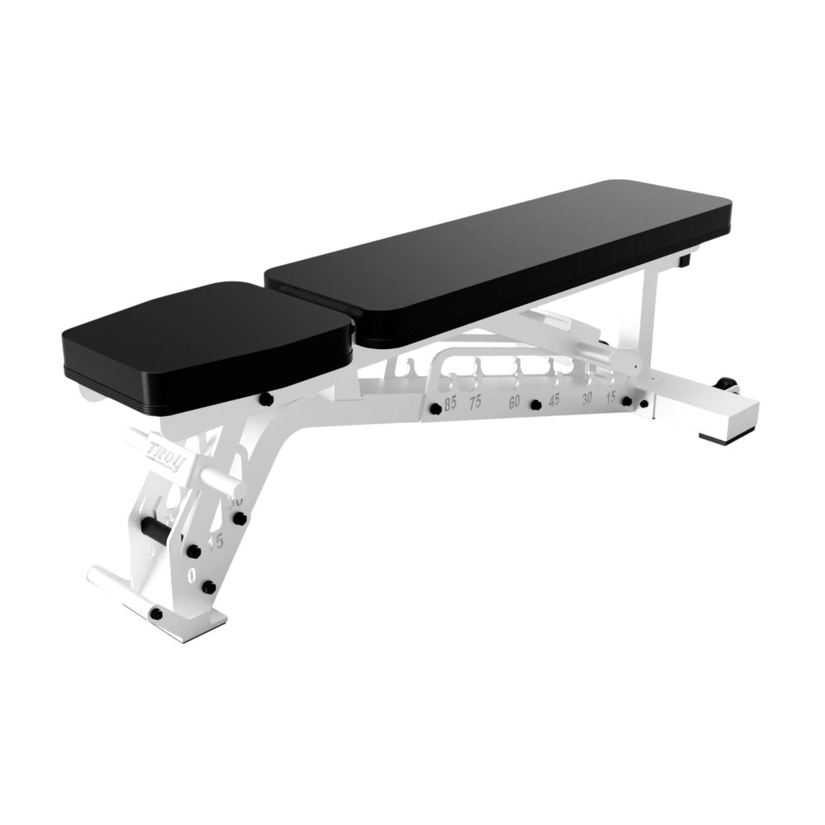 Troy Barbell G-AB-L White Ladder Bench Flat position.