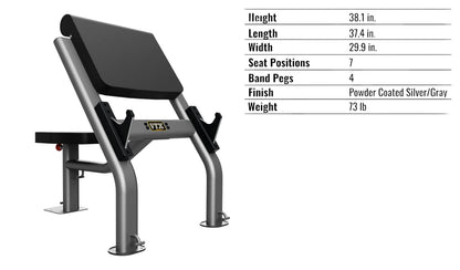 Troy Barbell VTX G-CB Free-standing Curl Bench Specifications.