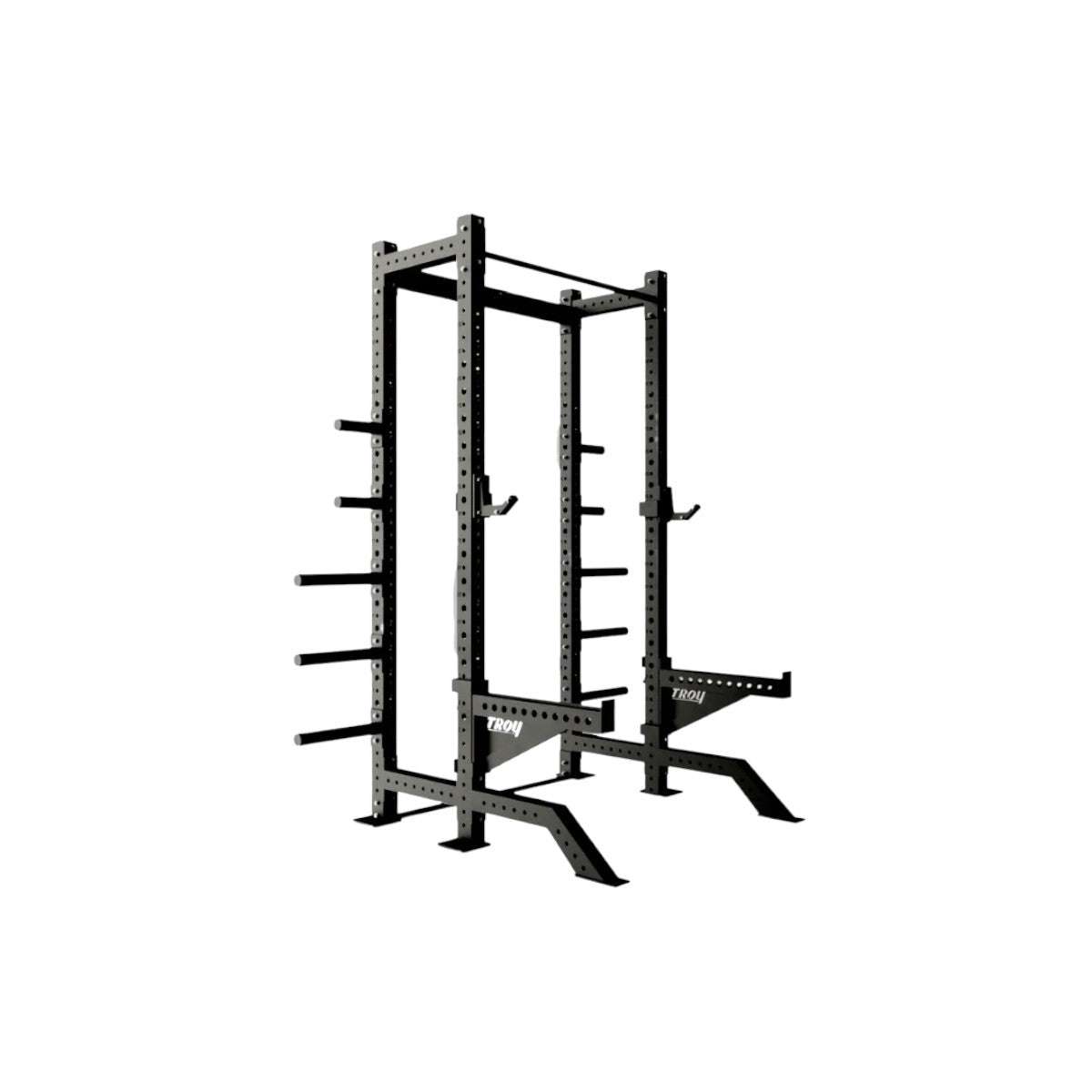 Troy Barbell G-HR-3010 Apollo Half Rack left side view.
