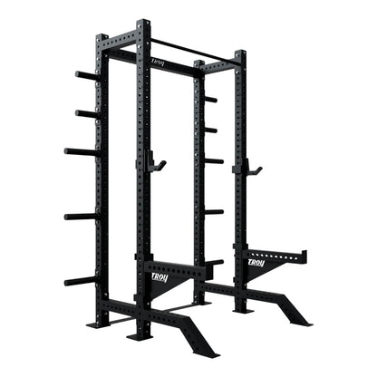 Troy Barbell G-HR-3010 Apollo Half Rack left side view close up.
